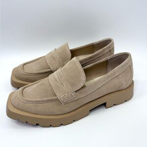 Dolce Vita Elias Chunky Lug Sole Suede Loafers Tan 7.5